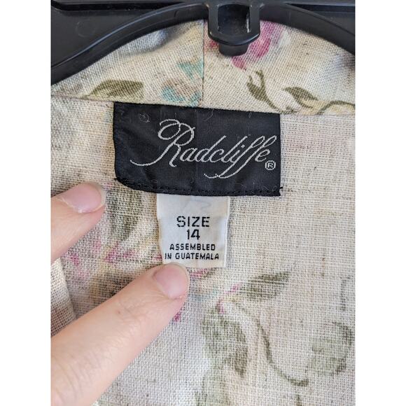 Radcliffe Women's Folded Sleeve Single Button Pink Floral Blazer Jacket Size 14 - Picture 3 of 4